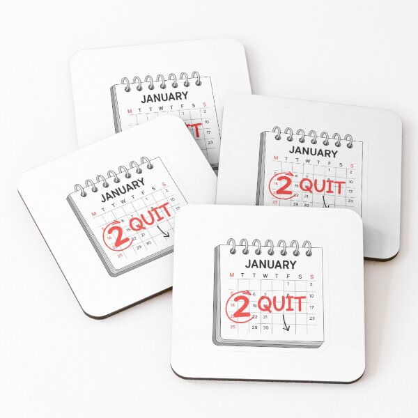 Item preview, Funny New Year Resolution Calendar Quit January 2nd designed and sold by StickyGuys.