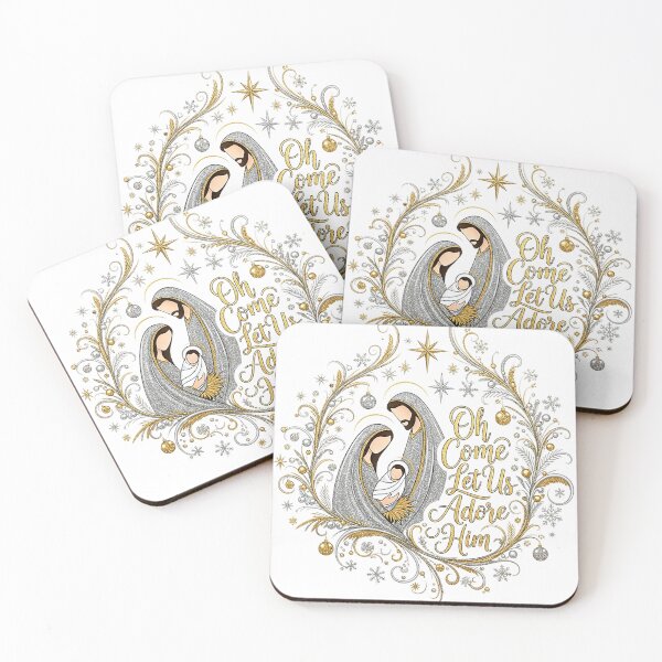 Item preview, Silver and gold flourish Nativity designed and sold by ibelieveimages.