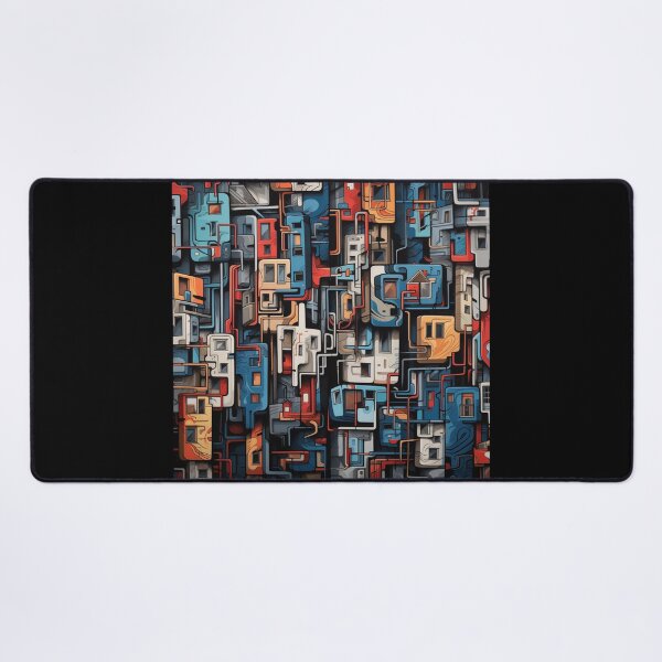 Item preview, Vibrant Labyrinth of Urban Density: A Graffiti-Covered, Overlapping Tapestry of Slum Architecture and Electric Hues designed and sold by Epsydon Designers.