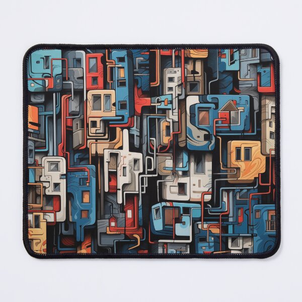 Item preview, Vibrant Labyrinth of Urban Density: A Graffiti-Covered, Overlapping Tapestry of Slum Architecture and Electric Hues designed and sold by Epsydon Designers.