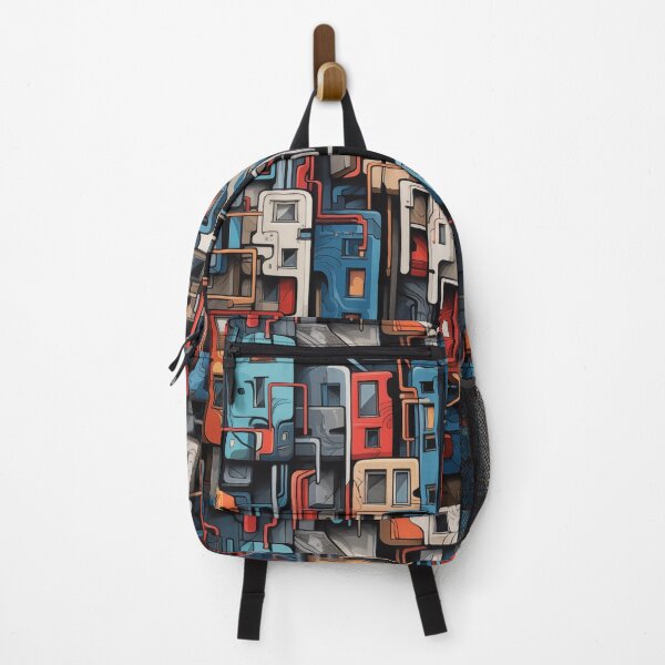 Item preview, Vibrant Labyrinth of Urban Density: A Graffiti-Covered, Overlapping Tapestry of Slum Architecture and Electric Hues designed and sold by Epsydon Designers.
