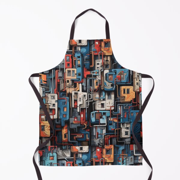 Item preview, Vibrant Labyrinth of Urban Density: A Graffiti-Covered, Overlapping Tapestry of Slum Architecture and Electric Hues designed and sold by Epsydon Designers.