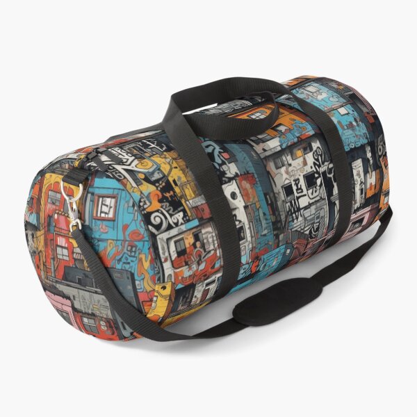 Item preview, Vibrant Labyrinth of Urban Density: A Graffiti-Covered, Overlapping Tapestry of Slum Architecture and Electric Hues designed and sold by Epsydon Designers.