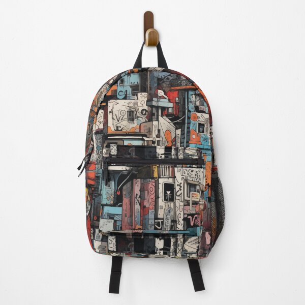Item preview, Vibrant Labyrinth of Urban Density: A Graffiti-Covered, Overlapping Tapestry of Slum Architecture and Electric Hues designed and sold by Epsydon Designers.