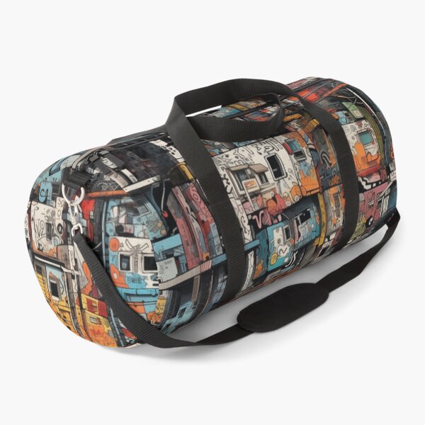 Item preview, Vibrant Labyrinth of Urban Density: A Graffiti-Covered, Overlapping Tapestry of Slum Architecture and Electric Hues designed and sold by Epsydon Designers.
