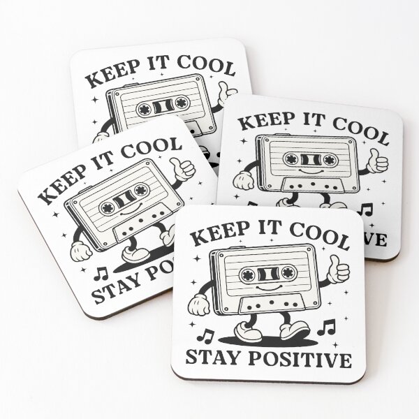 Item preview, Keep It Cool Stay Positive Cassette Retro designed and sold by ArtLabCreations.