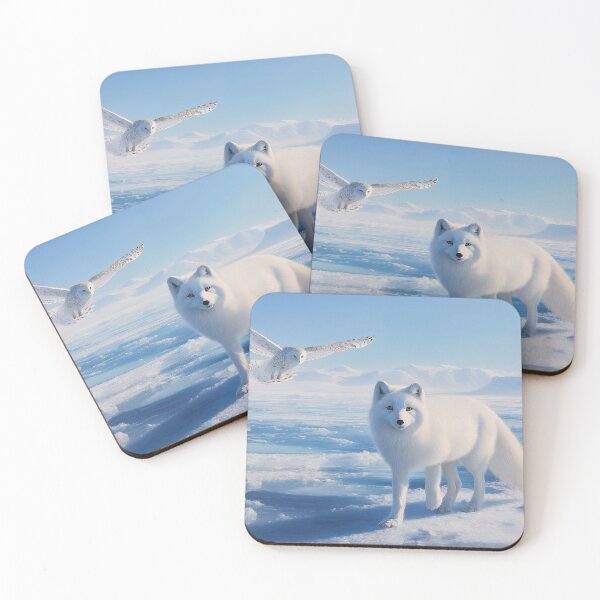 Item preview, Arctic Fox and Snowy Owl designed and sold by PetsArt.