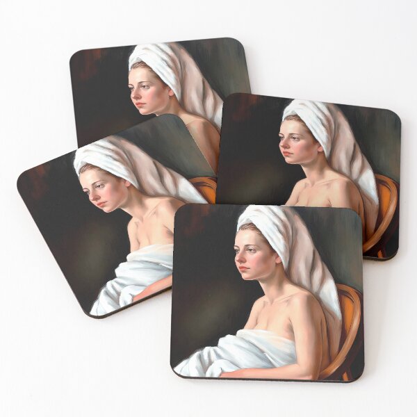 Item preview, Tranquil Reverie: Minimalist Portrait of Serene Woman designed and sold by LanaGustavsson.