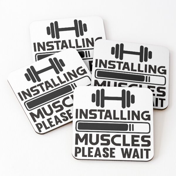 Item preview, Installing Muscles Please Wait Gym Funny Quote designed and sold by ArtLabCreations.