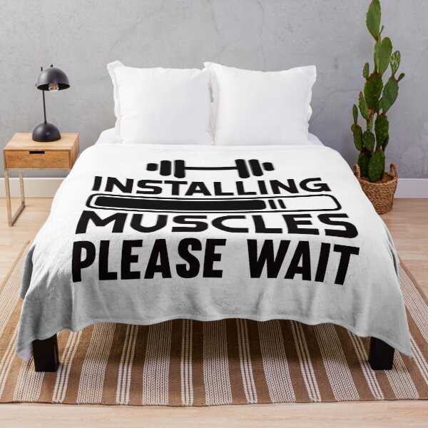 Item preview, Installing Muscles Please Wait Gym Funny Quote designed and sold by ArtLabCreations.