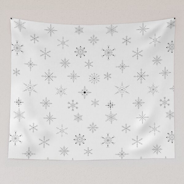 Item preview, Geometric Snowflakes Pattern – Minimal Winter Line Art designed and sold by дітаті.