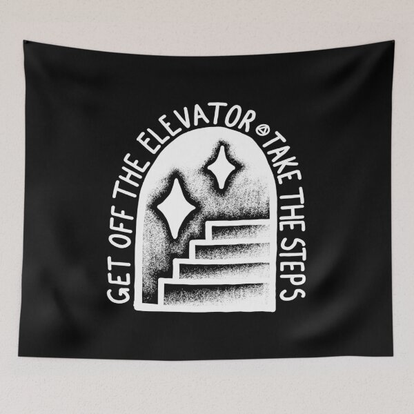 Item preview, Get Off The Elevator - Take The Steps (white) designed and sold by veampleo.