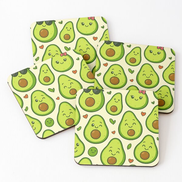 Item preview, Kawaii Avocado Pattern – Cute Fruit Art designed and sold by LiLeDesigns.