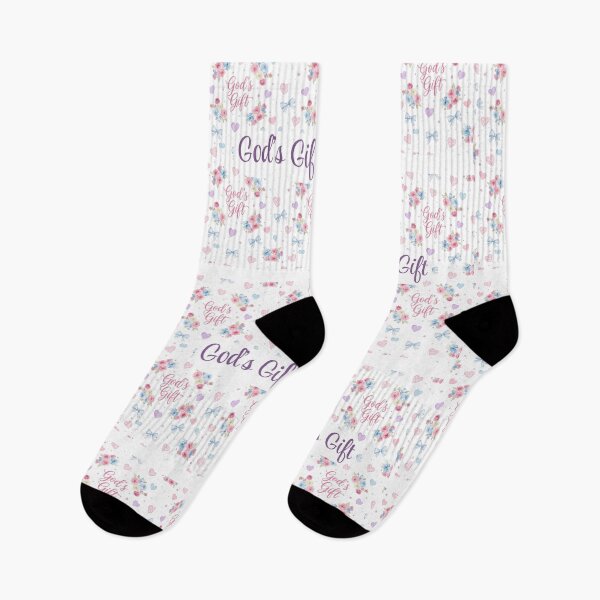 Item preview, God’s Gift | Christian Baby Quote Design | Pastel Floral and Heart Pattern for Blankets and Nursery Décor designed and sold by Gahyl7.