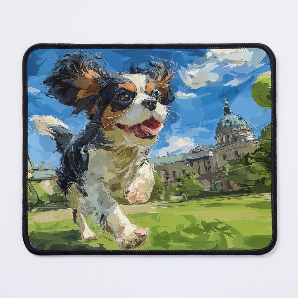 Item preview, Cavalier King Charles Spaniel Running with Tennis Ball designed and sold by PetsArt.