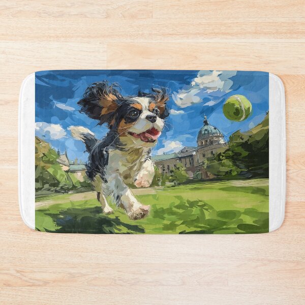 Item preview, Cavalier King Charles Spaniel Running with Tennis Ball designed and sold by PetsArt.