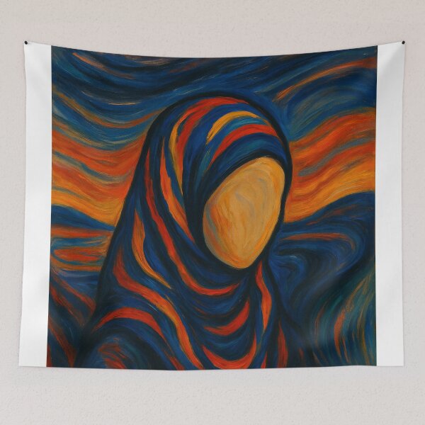 Item preview, Expressionist Hijabi - Abstract Color Flow designed and sold by JOANNASKAH.