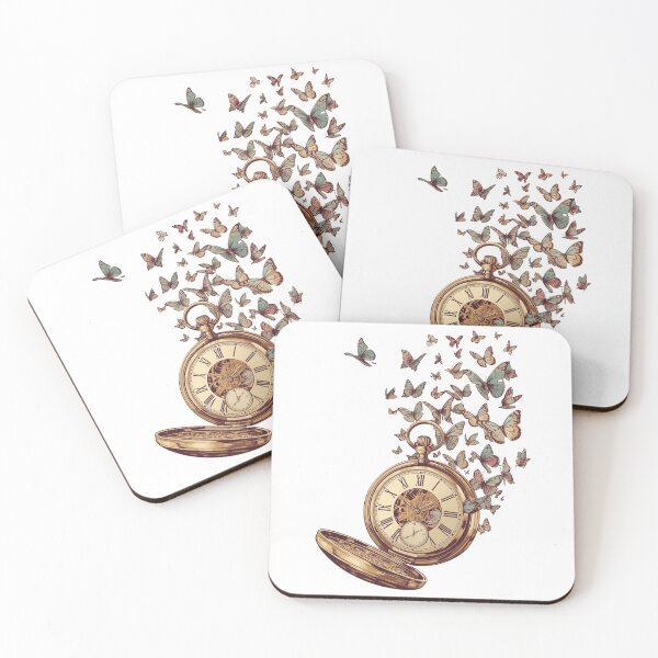 Item preview, Time Flies – Vintage Pocket Watch with Butterflies Aesthetic Design designed and sold by ZYNORAworld.