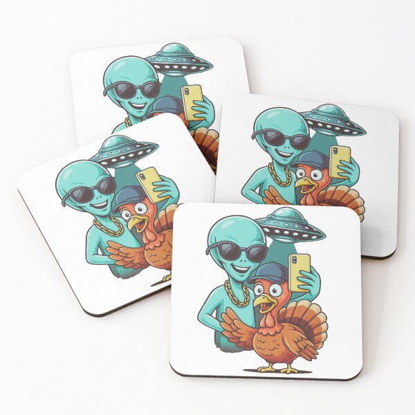 Item preview, Alien Turkey UFO Selfie designed and sold by TediThings.