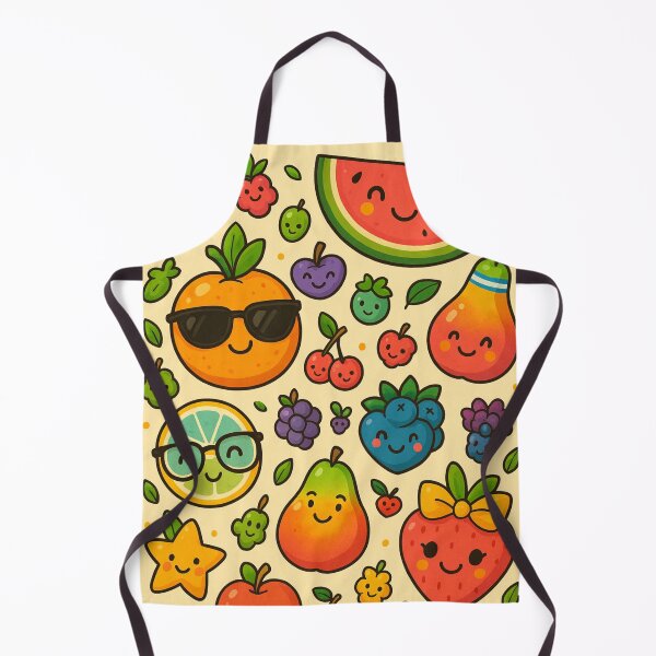 Item preview, Kawaii Cute Fruits Pattern – Happy Smiling Fruit Characters designed and sold by LiLeDesigns.