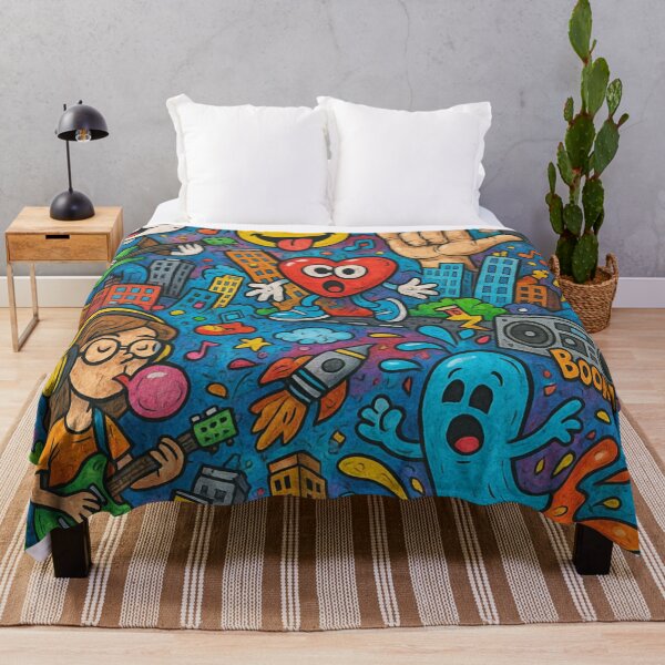 Item preview, Crazy Cartoon Street Art – Colorful Urban Doodle Explosion designed and sold by LiLeDesigns.