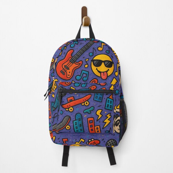 Item preview, Cool Music Doodle Pattern – Smiley, Guitar, Skate & Urban Vibes designed and sold by LiLeDesigns.