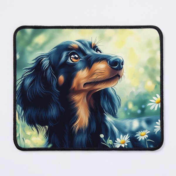Item preview, Dachshund in a field of daisies designed and sold by PetsArt.
