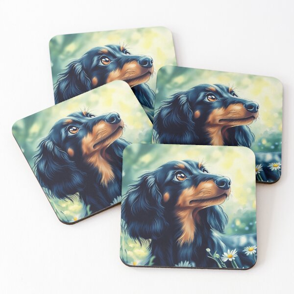 Item preview, Dachshund in a field of daisies designed and sold by PetsArt.
