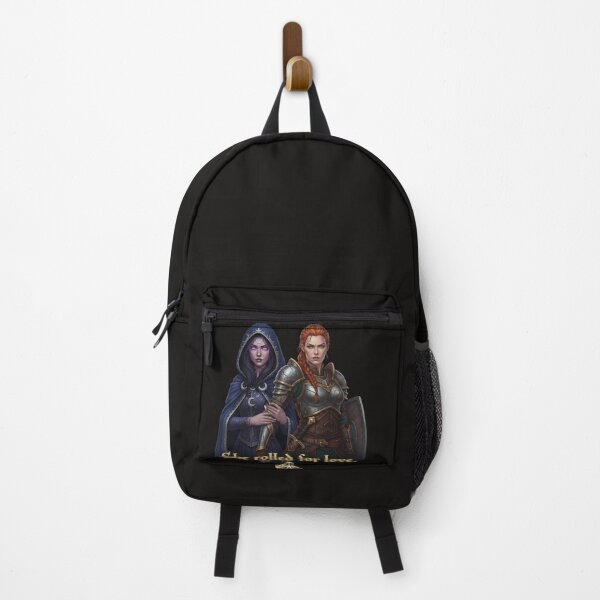 Item preview, Fantasy RPG Couple Art - 'She Rolled for Love' Witch & Warrior Design designed and sold by CuteOasis.