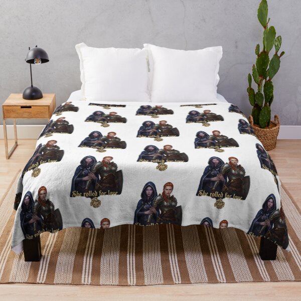 Item preview, Fantasy RPG Couple Art - 'She Rolled for Love' Witch & Warrior Design designed and sold by CuteOasis.