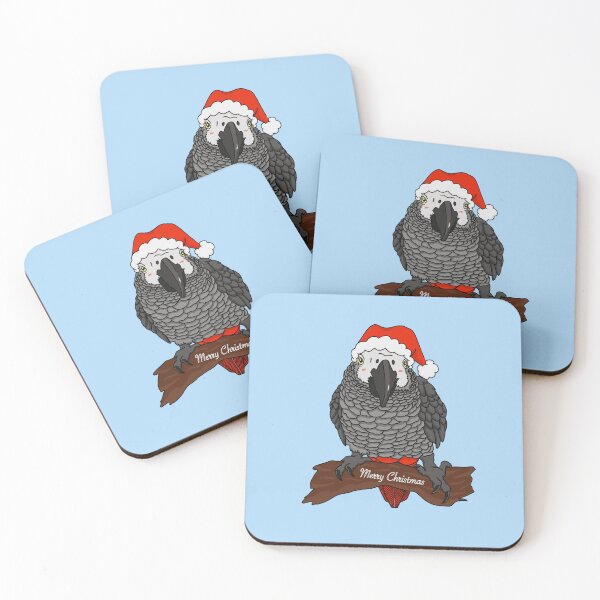 Item preview, Cute Christmas African Grey Parrot  designed and sold by Emma Martinez.