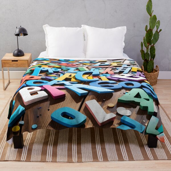 Item preview, Scattered Letters on Wood – Vintage Typography Art Print designed and sold by PawPrintedArt.