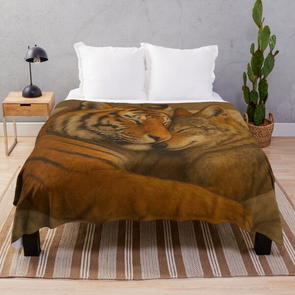 Item preview, Coyote and Tiger Embrace Together in Sleep designed and sold by nikkolaus.