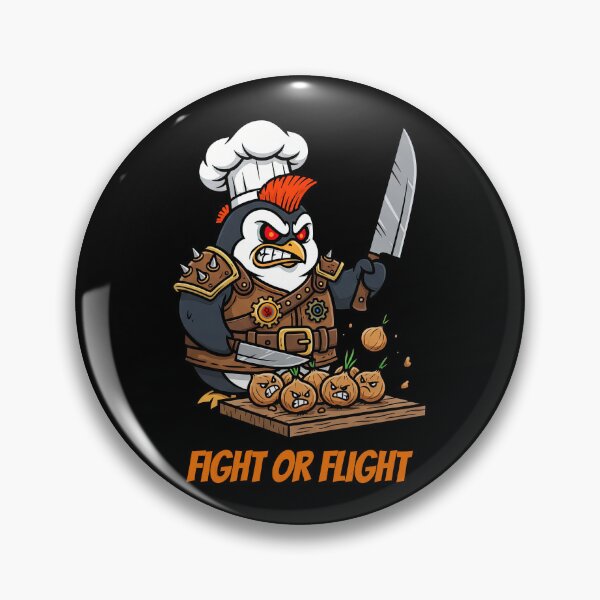 Item preview, Fight or Flight – The Battle of the Angry Chef Penguin designed and sold by CARPIO Creations.