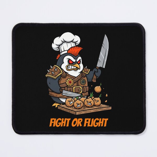 Item preview, Fight or Flight – The Battle of the Angry Chef Penguin designed and sold by CARPIO Creations.