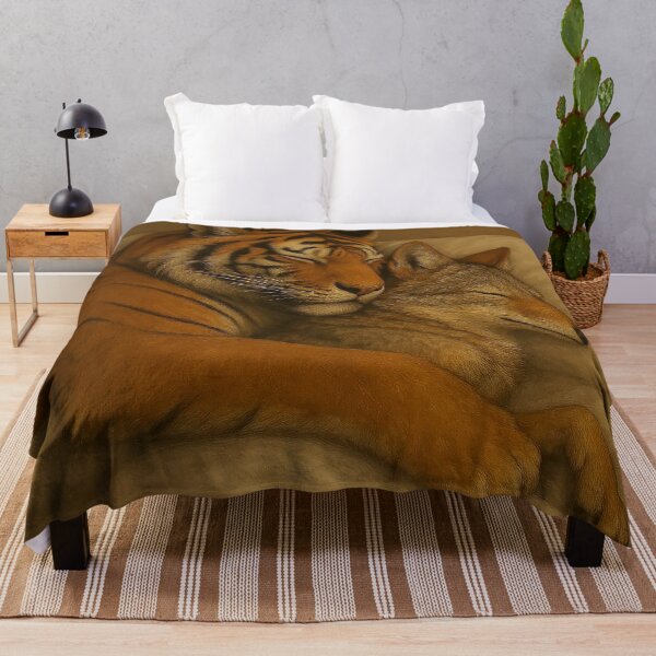 Item preview, Coyote and Tiger Embrace Together in Sleep designed and sold by nikkolaus.