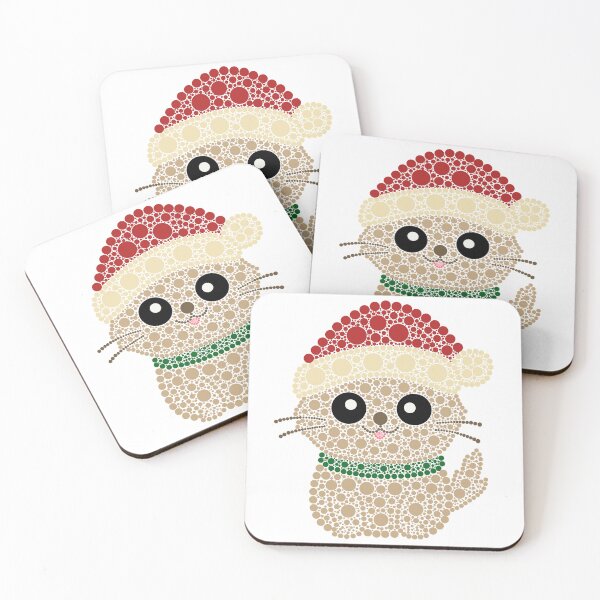 Item preview, Holiday Kitty Dot Art designed and sold by Cardiff Creative.