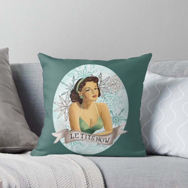 Item preview, Retro Pin-Up "Le Tits Now" – Funny Vintage Christmas Art designed and sold by DubiousDoodles.