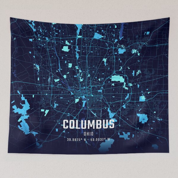 Item preview, Columbus Midnight City Map designed and sold by HomeLivingCo.
