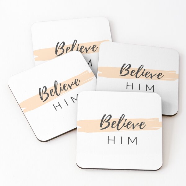 Item preview, Believe Him – Christian Faith Typography Art | Inspirational Jesus Quote Design designed and sold by Darcy'sArtfortheHeart.