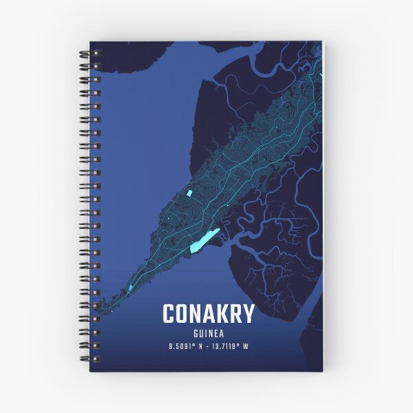Item preview, Conakry Midnight City Map designed and sold by HomeLivingCo.