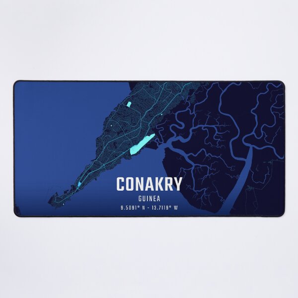 Item preview, Conakry Midnight City Map designed and sold by HomeLivingCo.