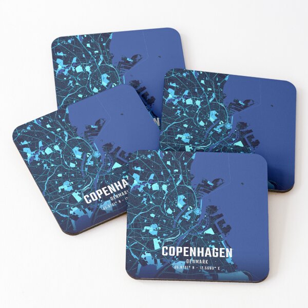 Item preview, Copenhagen Midnight City Map designed and sold by HomeLivingCo.