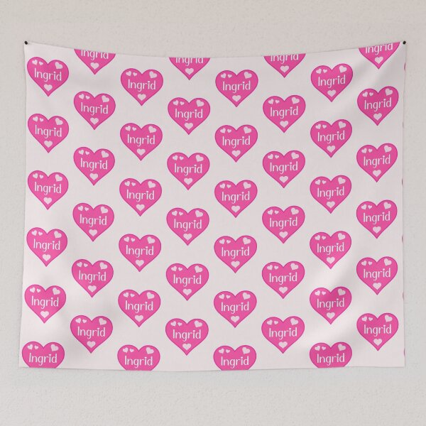 Item preview, Ingrid Name Pink Heart  designed and sold by Jeallan Designs.