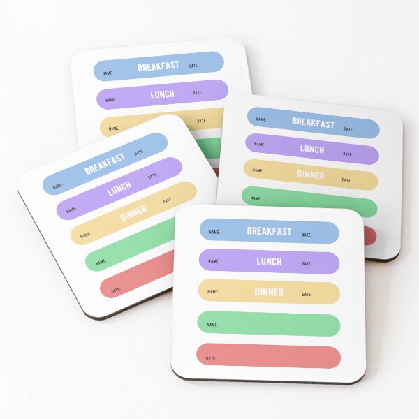 Item preview, Breakfast Lunch Dinner Name Date Labels Work School Magnet Stickers Prints Organize Stationary designed and sold by Saritas Boutique Shop.