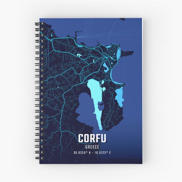 Item preview, Corfu Midnight City Map designed and sold by HomeLivingCo.