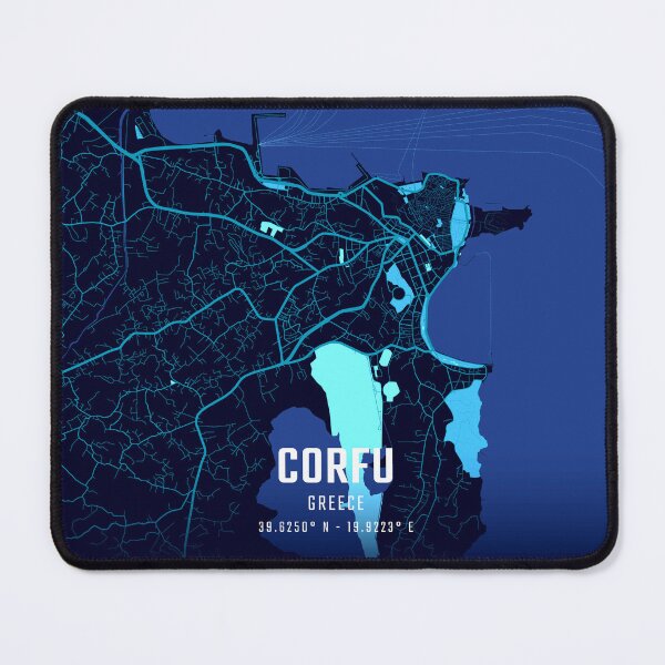 Item preview, Corfu Midnight City Map designed and sold by HomeLivingCo.