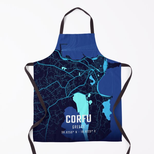 Item preview, Corfu Midnight City Map designed and sold by HomeLivingCo.