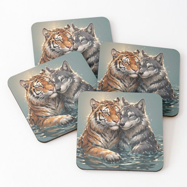 Item preview, Tiger and Wolf - Friends Forever designed and sold by nikkolaus.