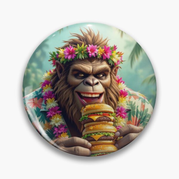 Item preview, Sasquatch enjoys burgers in paradise designed and sold by seahorse crossing.